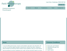 Tablet Screenshot of parkphysiotherapy.co.uk